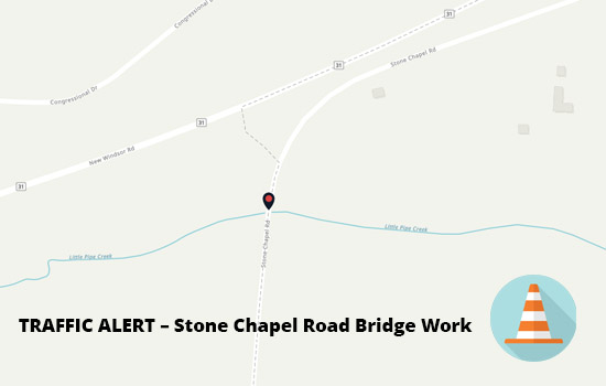 TRAFFIC ALERT – Stone Chapel Road Bridge Work
